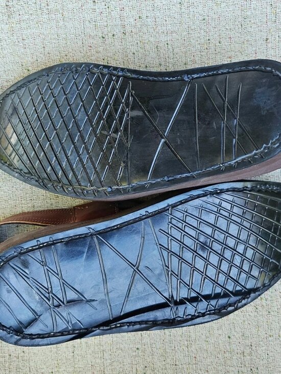 Kaptaan Chappal Men Sandal Handmade Genuine Leather Upper Brown Shoe Size 9US